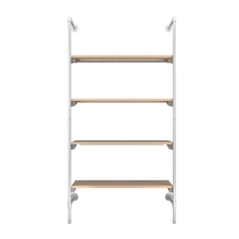 51.25"L x 20"W x 4.5"H Inch Pipeline Outrigger Kit Four Gloss White Frame with Raw Oak Wood Grain Shelves PSORW3OK