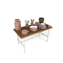 48"L x 24"W x 24"H Inch Pipeline Small Nesting Tables Gloss White with Dark Brown Woodgrain Top PSNTSWBNSET