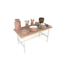 48"L x 24"W x 24"H Inch Pipeline Small Nesting Tables Anthracite Grey Frame with Oak Top PSNTSWOAKSET