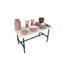 48"L x 24"W x 24"H Inch Pipeline Small Nesting Tables Anthracite Grey Frame with White Top PSNTSGWSET