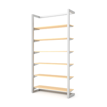96"H x 50"W x 16"D Inch 1 Kit Alta Wall Unit with Six Shelves Retail Display Satin Chrome Finish T500SCK1