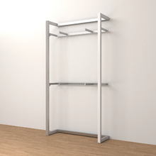 96"H x 50"W x 16"D Inch Alta Wall Unit with Four Faceouts Retail Display Satin Chrome T500SCK4