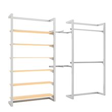 96"H x 50"W x 16"D Inch Double Alta Wall Unit with Hanging and Shelving Retail Display Satin Chrome T500SCK5