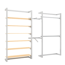 96"H x 50"W x 16"D Inch Double Alta Wall Unit with Shelving and Hanging Retail Display Satin Chrome T500SCK6