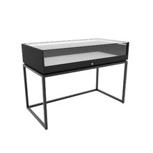 33-3/4" H x 48" W x 24" D Inch Deluxe Retail Display Case with Open Base for Matte Black Wood Frame DDKIT85BB