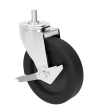 12 Length Aspect 4" Industrial Caster for Gondola Panel and T-Legs Gloss White APWCASW