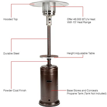 48000 BTU Propane Hammered Bronze Patio Heater With Steel Table HLDS01-CGT
