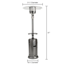 48000 BTU Propane Hammered Bronze Patio Heater With Steel Table Silver HLDS01-CBT