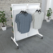 61-1/2 Inch Assembled Height Aspect Double Gondola Panel With T-legs Kit 2 Gloss White APWKIT2W