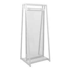 24"W x 62"H Aspect Double Sided Floor Merchandiser Gloss White Frame with Base APA24W