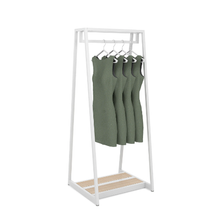 24"W x 62"H Aspect Double Sided Floor Merchandiser Gloss White Frame with Raw Oak Base APA24WOAK