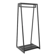 24"W x 62"H Aspect Double Sided Floor Merchandiser Gloss Matte Black Frame with Base APA24MAB