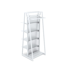 62 Inch Height Aspect 24" Floor Merchandiser with Hanging and Shelving Kit 2 Gloss White APA24KIT2W