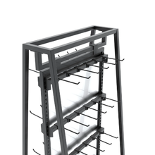 62 Inch Height Aspect 24" Floor Merchandiser with Display Hooks Kit 4 Matte Black APA24KIT4B