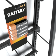62 Inch Height Aspect 24" Floor Merchandiser with Display Hooks Kit 4 Matte Black APA24KIT4B