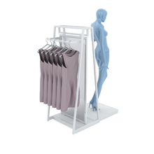 Aspect 24" Floor Merchandiser with Hang Bar and Mannequin Platform Kit 5 Gloss White APA24KIT5W