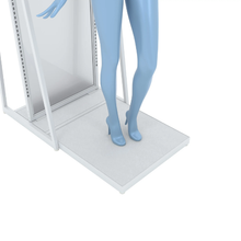 Aspect 24" Floor Merchandiser with Hang Bar and Mannequin Platform Kit 5 Gloss White APA24KIT5W