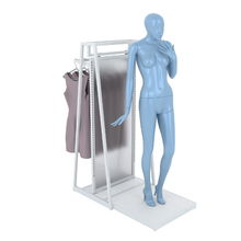 Aspect 24" Floor Merchandiser with Hang Bar and Mannequin Platform Kit 5 Gloss White APA24KIT5W
