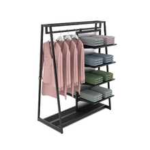 Aspect 48" Floor Merchandiser with Hanging and Shelving Kit 2 Matte Black APA48KIT2B
