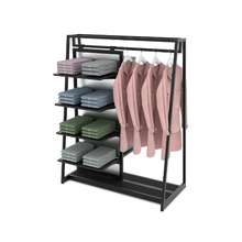 Aspect 48" Floor Merchandiser with Hanging and Shelving Kit 2 Matte Black APA48KIT2B