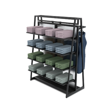 Aspect 48" Floor Merchandiser with High Capacity Hanging and Shelving Kit 3 Matte Black APA48KIT3B
