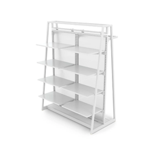 Aspect 48" Floor Merchandiser with High Capacity Hanging and Shelving Kit 3 Gloss White APA48KIT3W