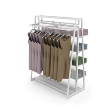 Aspect 48" Floor Merchandiser with High Capacity Hanging and Shelving Kit 3 Gloss White APA48KIT3W