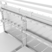 Aspect 48" Floor Merchandiser with Display Hooks and Shelves Kit 4 Gloss White APA48KIT4W
