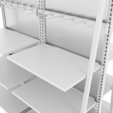 Aspect 48" Floor Merchandiser with Display Hooks and Shelves Kit 4 Gloss White APA48KIT4W