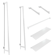 53 Length Aspect Outrigger Kit 2 Gloss White Outrigger with Two Faceouts and Two Metal Shelves APORWK2