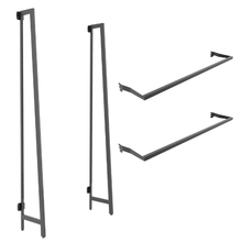 53 Length Aspect Merchandiser Kit 4 Matte Black Outrigger with Two Hangrails APORMABK4