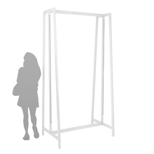 48"W x 96"H Aspect Large Double-Sided Freestanding Merchandiser for Retail Display Gloss White Frame APFS96W
