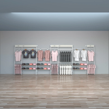 24" x 11" Aspect Retail Merchandisers Apparel Display Bar Adjustable Hangrails Gloss White APHR2411W