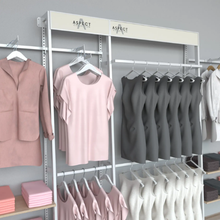 24" x 11" Aspect Retail Merchandisers Apparel Display Bar Adjustable Hangrails Gloss White APHR2411W