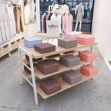 30 Inch Aspect 3 Tier Retail Display Tables Gloss White Frame with Raw Oak Woodgrain Shelves AP3TW