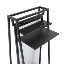 8 Inch Aspect Perforated Metal Display Shelf with Integrated Brackets Matte Black APSLFS824MAB
