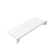 8 Inch Aspect Perforated Metal Display Shelf with Integrated Brackets Gloss White APSLFS824W