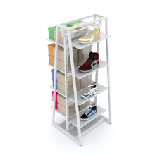 8 Inch Aspect Perforated Metal Display Shelf with Integrated Brackets Gloss White APSLFS824W