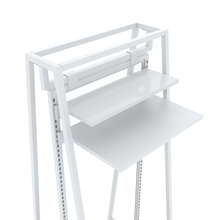 8 Inch Aspect Perforated Metal Display Shelf with Integrated Brackets Gloss White APSLFS824W