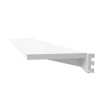 8 Inch Aspect Perforated Metal Display Shelf with Integrated Brackets Gloss White APSLFS848W