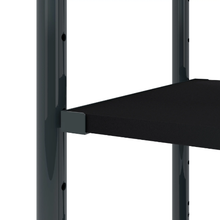 18" L x 18" W x 60" H Inch Pipeline Industrial Etagere Retail Display Anthracite Grey Frame with Black Shelves PSETGGBK