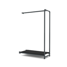 40"L x 21"W x 3"H Inch Pipeline Etagere Add-On Hang Fold Attachment Anthracite Grey Rack with Black Shelves PSETGHRFSBK