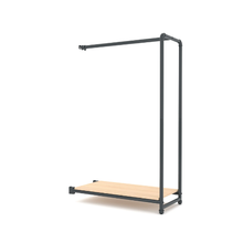 40"L x 21"W x 3"H Inch Pipeline Etagere Add-On Hang Fold Attachment Anthracite Grey Rack with Raw Oak Wood Grain Shelves PSETGHRFSOK