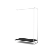 40"L x 21"W x 3"H Inch Pipeline Etagere Add-On Hang Fold Attachment Anthracite Gloss White Rack with Black Shelves PSETGHRFSWBK