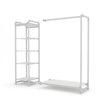 40"L x 21"W x 3"H Inch Pipeline Etagere Add-On Hang Fold Attachment Anthracite Gloss White Rack with Shelves PSETGHRFSWWH