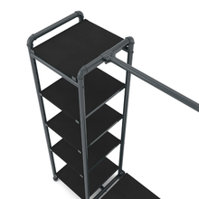 40"L x 21"W x 8"H Inch Pipeline Etagere Hang-Fold Retail Display Fixture Anthracite Grey Rack with Black Shelves PSETGHRKTBK