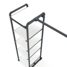 40"L x 21"W x 8"H Inch Pipeline Etagere Hang-Fold Retail Display Fixture Anthracite Grey Rack with Raw Oak Wood Grain Shelves PSETGHRKTOK