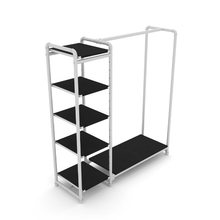 40"L x 21"W x 8"H Inch Pipeline Etagere Hang-Fold Retail Display Fixture Gloss White Rack with Black Shelves PSETGHRWKTBK