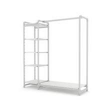 40"L x 21"W x 8"H Inch Pipeline Etagere Hang-Fold Retail Display Fixture Gloss White Rack with Shelves PSETGHRWKTWH