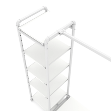 40"L x 21"W x 8"H Inch Pipeline Etagere Hang-Fold Retail Display Fixture Gloss White Rack with Shelves PSETGHRWKTWH